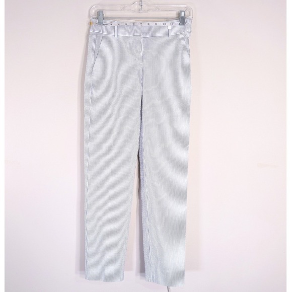 J.Crew Pants - J.Crew Blue Seersucker Cameron Pants; Striped Slim Fit Ankle Trousers